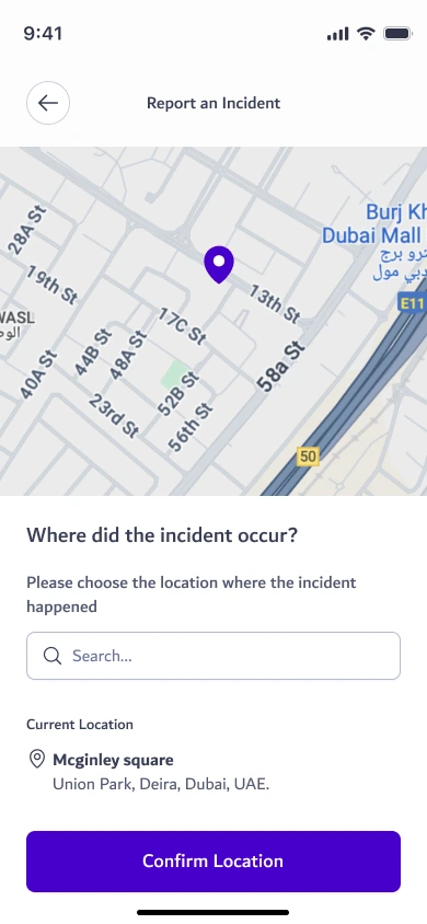 Confirm the incident location